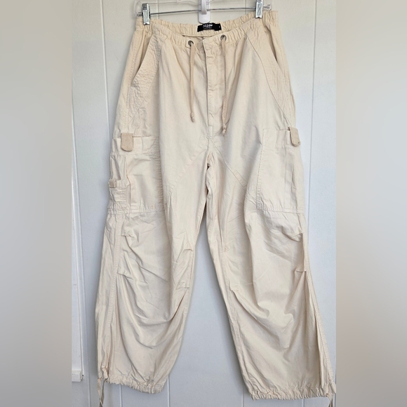 Jaded London Ecru Parachute Cargo Pants Size S - Picture 3 of 16